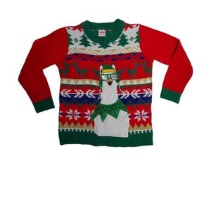 HOLIDAY TIME llama metallic detail nordic ugly sweater‎ S 6/7